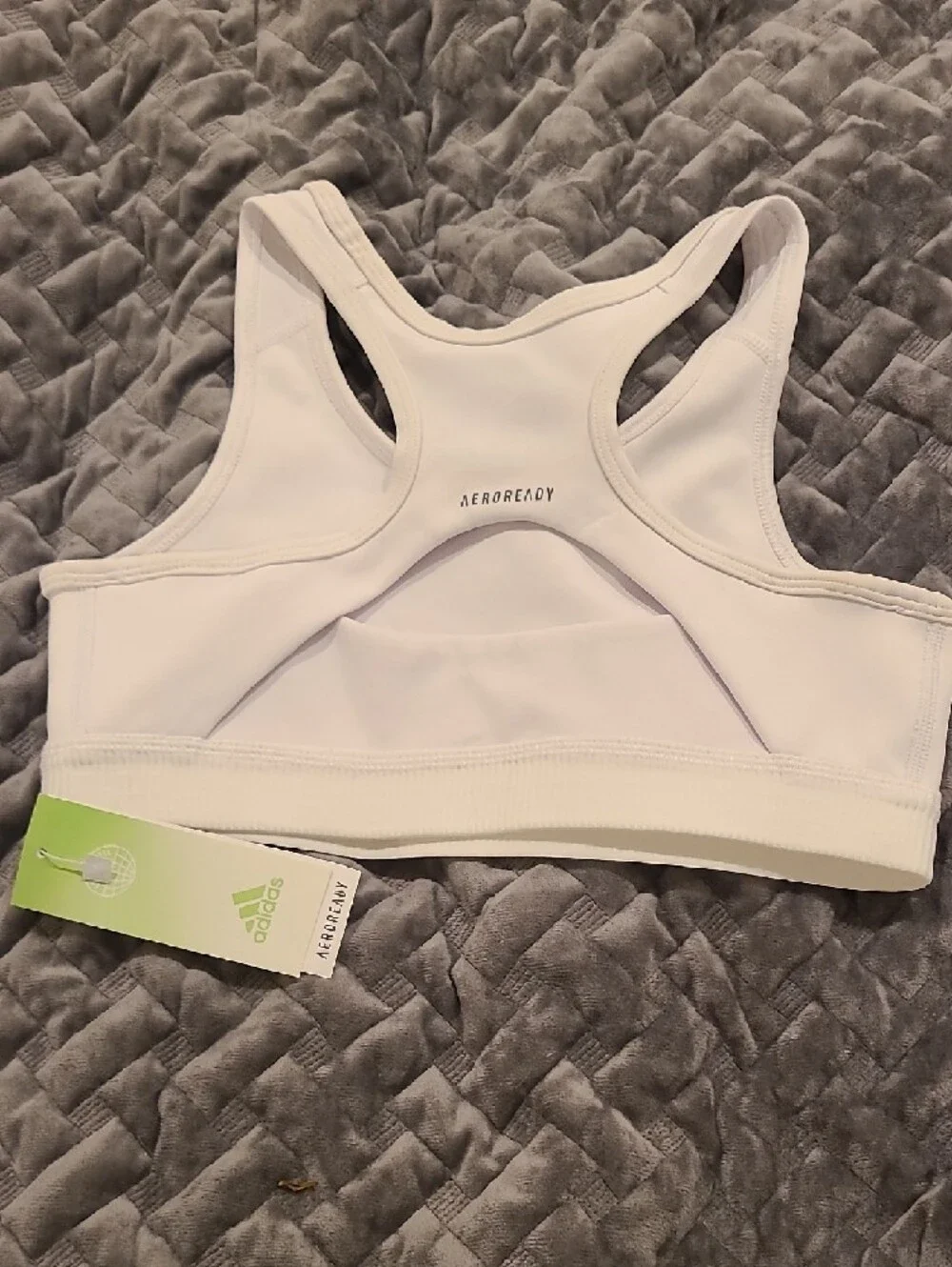 adidas White Racerback Sports Bra And Tan Racerback Sports Bra - Picture 3 of 5